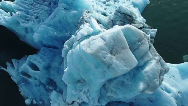 Természet Jéghegy Olvad Kék Gleccser Lagúna Tiszta Vízzel Izland Gyönyörű — Stock videók