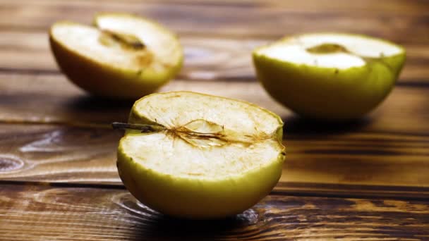 Elmalar Zamanla Çürür Meyveler Kurur Çürür Ekinler Bozulur Dünya Açlığı — Stok video