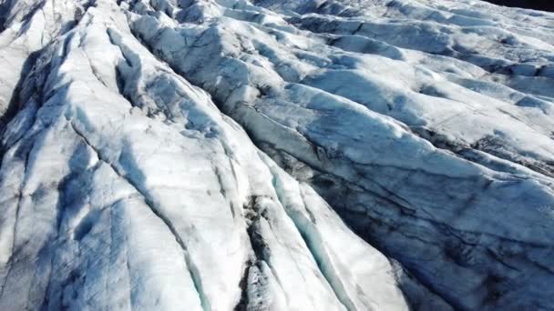 Nature Vatnajokull Gletscher Island Weißer Schnee Und Blaues Eis Wintersaison — Stockvideo