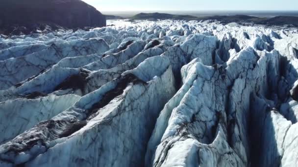Příroda Vatnajokull Ledovec Islandu Bílý Sníh Modrý Led Zimní Sezóna — Stock video