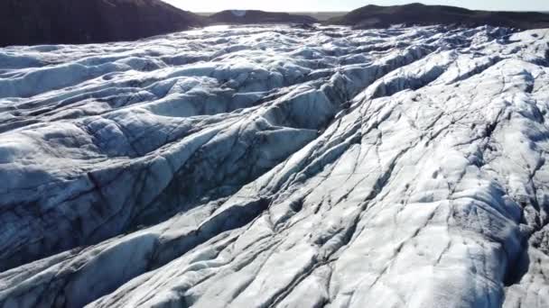 Ледник Vatnajokull Исландии Белый Снег Голубой Лед Зимний Пейзаж Высококачественные — стоковое видео
