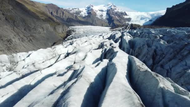 Ghețarul Vatnajokull Din Islanda Zăpadă Albă Gheață Albastră Sezon Iarnă — Videoclip de stoc