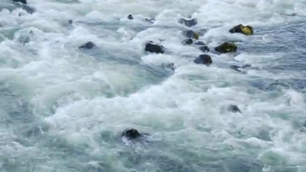 Wodospad Wschodzie Słońca Piękna Duża Rzeka Islandii Krajobraz Natury Bit — Wideo stockowe