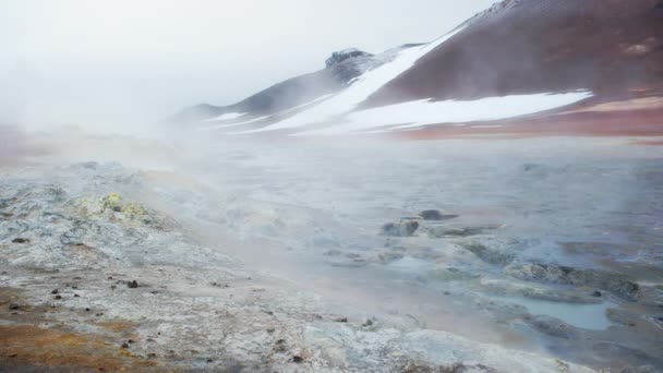 Bela Paisagem Natural Namafjall Hverir Área Geotérmica Islândia Energia Pura — Vídeo de Stock