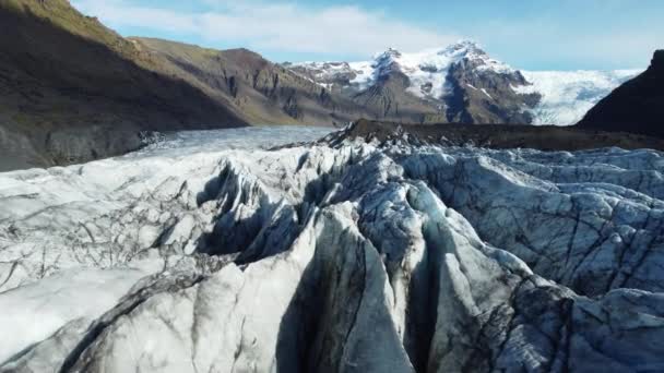 Naturaleza Vatnajokull Glaciar Islandia Nieve Blanca Hielo Azul Estación Invierno — Vídeo de stock