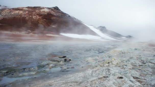 7680X4320 Prachtige Natuur Landschap Namafjall Hverir Geothermische Gebied Ijsland Pure — Stockvideo