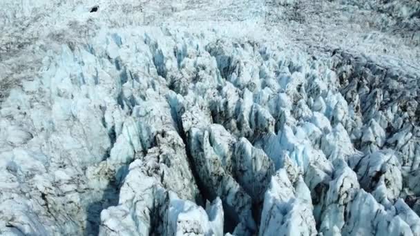 Lodowiec Vatnajokull Islandii Piękny Sezon Zimowy Niebieskim Lodem Białym Śniegiem — Wideo stockowe