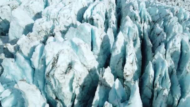 Vatnajokull Gletsjer Island Smuk Vintersæson Med Blå Hvid Sne Antenne – Stock-video