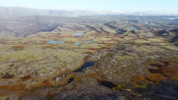 Islandia Czysta Przyroda Krajobraz Powietrzny Magiczne Góry Wulkaniczne Sezonie Jesiennym — Wideo stockowe