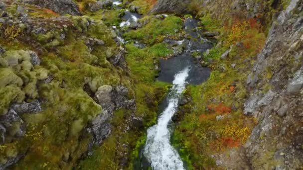 Island Pure Natur Luftbild Magische Vulkanische Berge Der Herbstsaison Hochwertiges — Stockvideo