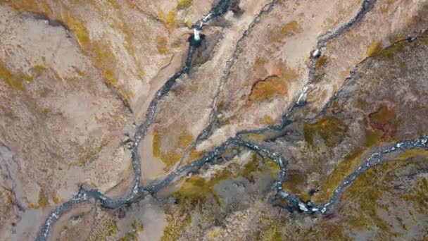 Island Pure Natur Luftbild Magische Vulkanische Berge Der Herbstsaison Hochwertiges — Stockvideo