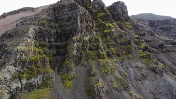 Islanda Natura Pura Paesaggio Aereo Magiche Montagne Vulcaniche Nella Stagione — Video Stock