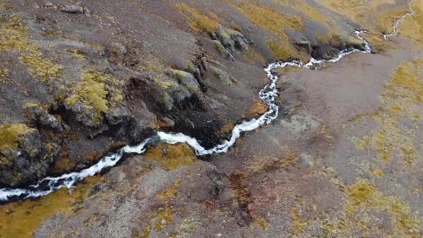Islanda Natura Pura Paesaggio Aereo Magiche Montagne Vulcaniche Nella Stagione — Video Stock