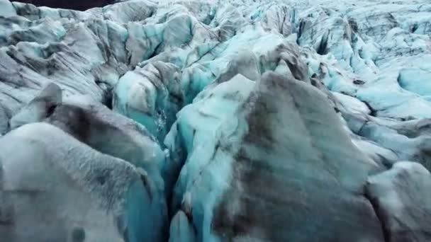 Naturaleza Vatnajokull Glaciar Islandia Nieve Blanca Hielo Azul Estación Invierno — Vídeos de Stock