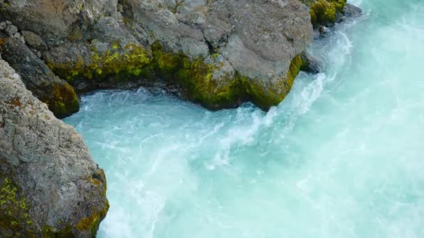 Canyon River Pure Turquoise Glacier Water Unusual Mountain Nature Landscape — Video