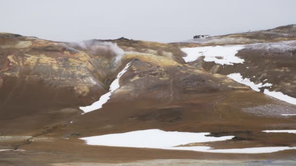 アイスランドの地熱地帯 硫黄谷の純粋な緑のエネルギー喫煙フマロール 8Kで撃たれた — ストック動画