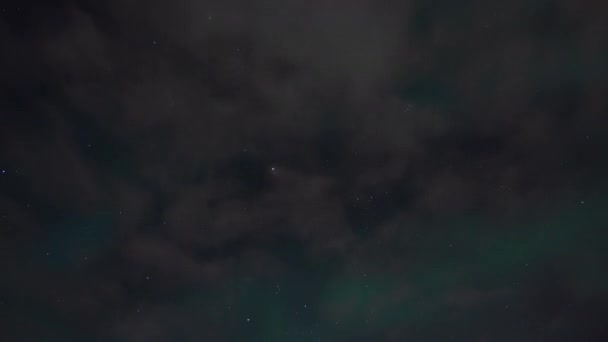 Northern Lights Aurora Borealis Real Time Lapse Ισλανδικός Νυχτερινός Ουρανός — Αρχείο Βίντεο
