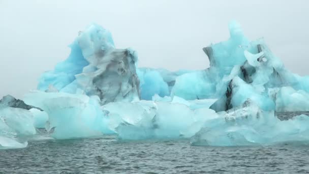 Blue Iceberg Foggy Glacier Lagoon Pure Icelandic Nature Magnifique Miracle — Video