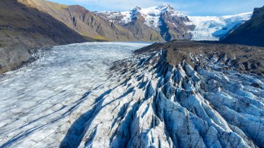 İzlanda 'daki Vatnajokull Buzulu, Saf doğa kış havası manzarası. Yüksek kalite fotoğraf