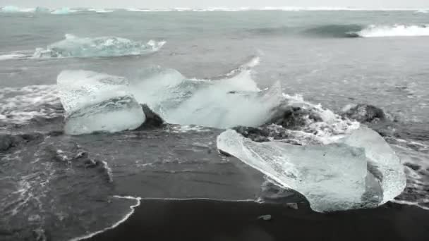Iceberg Foggy Glacier Lagoon Nature Iceland Чудове Природне Диво Північній — стокове відео