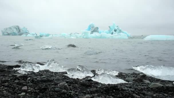 Isberg Foggy Glacier Lagoon Natur Island Vackra Naturliga Mirakel Norra — Stockvideo