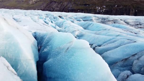 Příroda Vatnajokull Ledovec Islandu Bílý Sníh Modrý Led Zimní Sezóna — Stock video