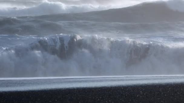 Onda Oceânica Poderosa Tempestade Oceano Atlântico Maré Marítima Fabulosa Dia — Vídeo de Stock