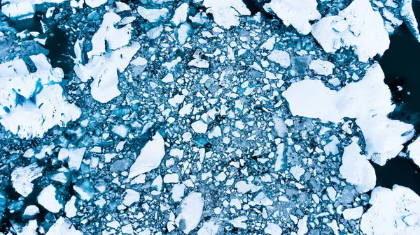 Melting Arctic Ice Ocean Water Blue Glacier Ice Covered Snow — Fotografia de Stock