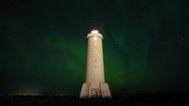 Aurora Borealis Βόρειο Σέλας Ισλανδία Myvatn Lake Night Time Lapse — Αρχείο Βίντεο
