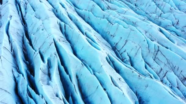 Természet Vatnajokull Gleccser Izlandon Fehér Kék Jég Téli Szezon Légi — Stock videók