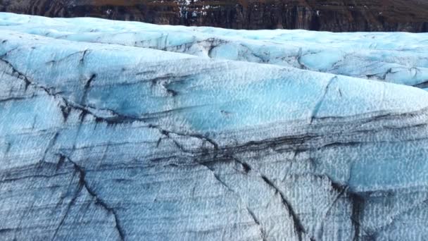 Natur Vatnajokull Gletsjer Island Hvid Sne Blå Vinter Sæson Antenne – Stock-video