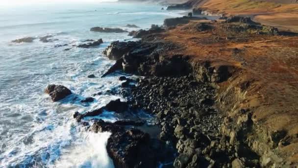 Scenic Rocky Coast Nature Background Traveling Pure Nature North Iceland — Vídeo de Stock