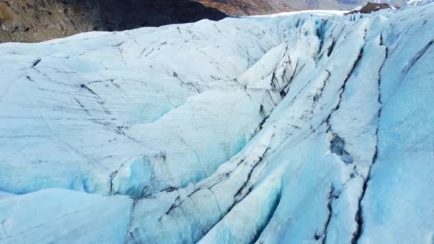 Vatnajokull Gletscher Island Uraltes Blaues Eis Winterlandschaft Luftaufnahme Beliebter Touristenort — Stockvideo