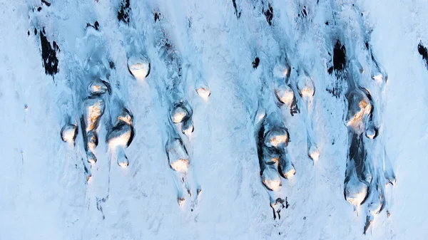Зимовий Ландшафт Ісландії Світанку Незвичайні Засніжені Пагорби Березі Океану Прекрасний — стокове фото
