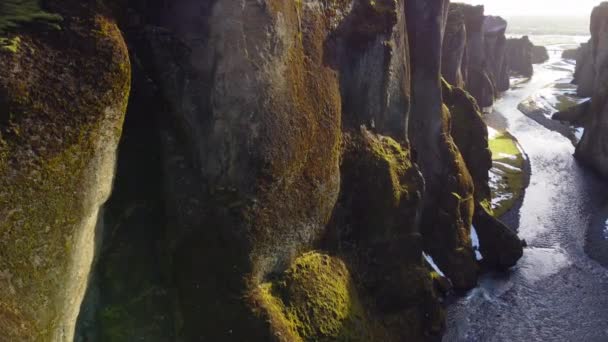 Cañón Islandia Atracción Turística Fama Mundial Paisaje Natural Escénico Islandia — Vídeo de stock