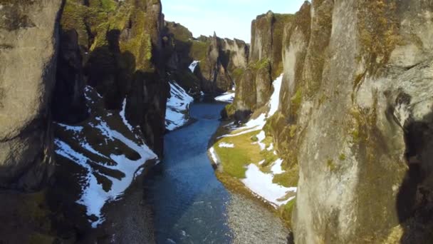 Φαράγγι Στην Ισλανδία Παγκόσμια Διάσημη Τουριστική Ατραξιόν Γραφικό Τοπίο Της — Αρχείο Βίντεο