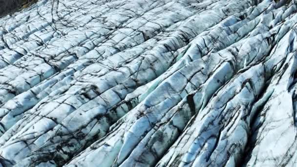 Nature Vatnajokull Glacier Iceland White Snow Blue Ice Winter Season — Stock Video