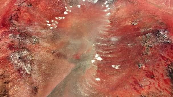 Vulcão Vermelho Extinto Islândia Vestígios Actividade Geotérmica Terra Paisagem Natural — Vídeo de Stock