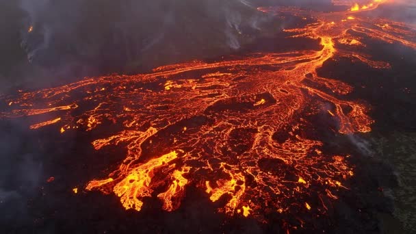 Volcano Eruption 2023 Red Burning Lava Erupts Ground Iceland Formation — Vídeo de stock