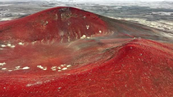 Tükenmiş Kırmızı Volkan Zlanda Olağandışı Doğanın Mucizesi Dünya Jeotermal Etkinliğin — Stok video