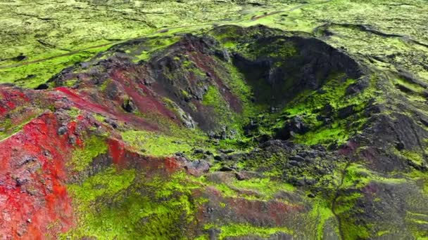 Paysage Volcanique Éteint Montagne Volcanique Couverte Mousse Début Printemps Nature — Video