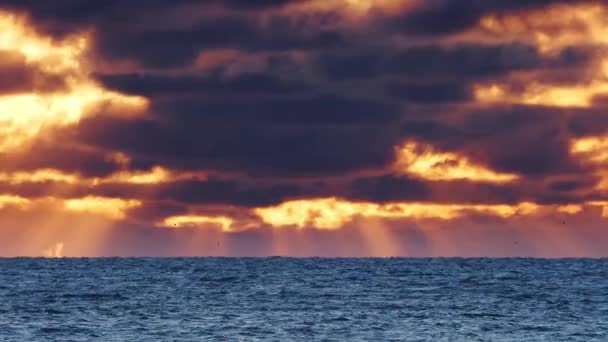 Klidné Moře Při Západu Slunce Krásná Čistá Oceánská Voda Večer — Stock video