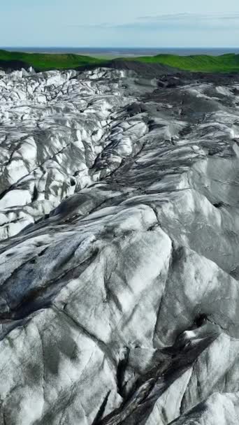 Pantalla Vertical Glaciar Vatnajokull Islandia Hielo Azul Puro Paisaje Invierno — Vídeo de stock