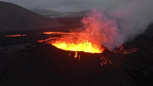 Geologisch Fenomeen Een Boeiend Landschap Dat Uitbarsting Van Een Vulkaan — Stockvideo