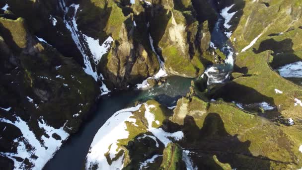 Kanion Islandii Światowej Sławy Atrakcja Turystyczna Malowniczy Krajobraz Natury Koncepcja — Wideo stockowe
