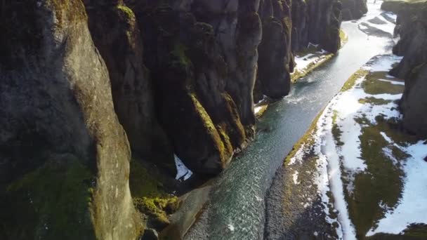 Canyon Islanda Attrazione Turistica Fama Mondiale Paesaggio Paesaggistico Islanda Concetto — Video Stock