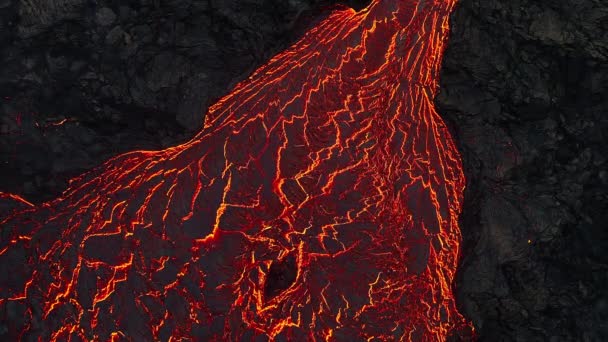 Отделяя Лавовый Поток Извержения Вулкана Исландии 2023 Года Земли Прорывается — стоковое видео