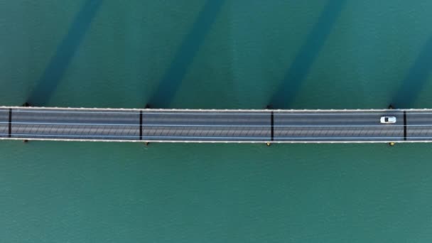 Ponte Sobre Água Mar Turquesa Infra Estrutura Urbana Estrada Para — Vídeo de Stock