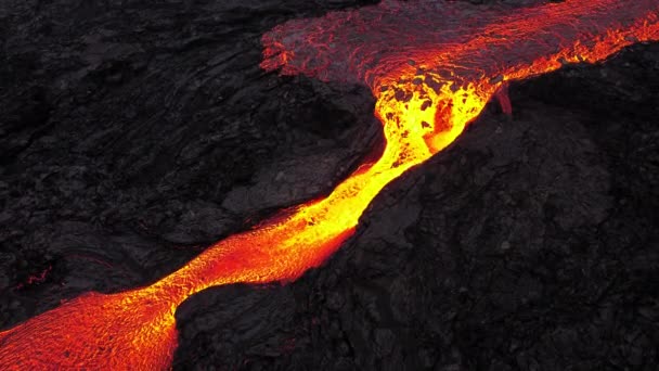 Невероятная Антенна Драматического Извержения Вулкана Литли Хрутур Полуострове Рейкьянес Исландии — стоковое видео