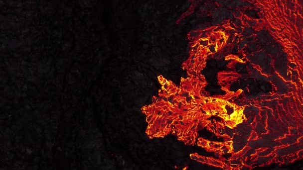 Incredibile Aerea Della Drammatica Eruzione Vulcanica Del Vulcano Litli Hrutur — Video Stock